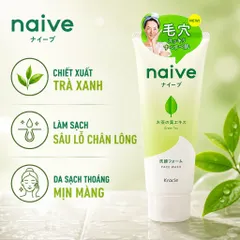 Sữa Rửa Mặt Kracie Naive Foaming Face Wash Làm Sạch Dịu Nhẹ Dưỡng Ẩm Mịn Da Nhật Bản Tuýp 130g