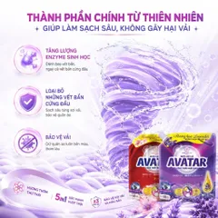 Nước Giặt 5 Trong 1 Avatar Hương Hoa Oải Hương, Hoa Anh Đào Làm Sạch Sâu, Lưu Hương Dài Lâu