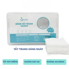 Bông tẩy trang Likado White Conc chất liệu Cotton Túi 222 miếng/ Hộp 400 miếng/ Túi 600 miếng