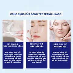 Bông tẩy trang Likado White Conc chất liệu Cotton Túi 222 miếng/ Hộp 400 miếng/ Túi 600 miếng
