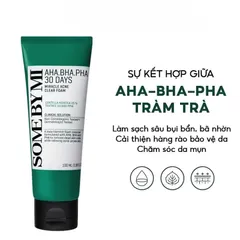 Sữa Rửa Mặt Some By Mi AHA-BHA-PHA 30 Days Miracle Acne Clear Foam Làm Sạch Sâu 100ml