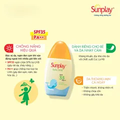 Sữa chống nắng Sunplay cho bé từ 6 tháng tuổi và da nhạy cảm Sunplay Baby Mild SPF 35, PA++ 30g