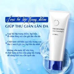 Kem tẩy trang Transino Clear Cleansing EX loại bỏ bụi bẩn, dầu thừa, làm sạch da dịu nhẹ Tuýp 110g