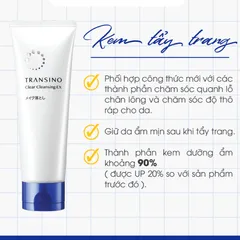 Kem tẩy trang Transino Clear Cleansing EX loại bỏ bụi bẩn, dầu thừa, làm sạch da dịu nhẹ Tuýp 110g