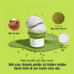 Mặt nạ đất sét Beplain Mung Bean Pore Clay Mask chiết xuất đậu xanh 120ml