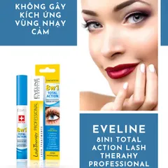 Dưỡng mi Eveline 8 In 1 Total Action Lash Therapy dưỡng mi dài, dày, giảm gãy rụng White Conc 10ml