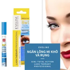 Dưỡng mi Eveline 8 In 1 Total Action Lash Therapy dưỡng mi dài, dày, giảm gãy rụng White Conc 10ml