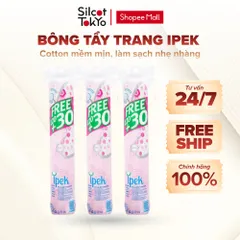 Bông tẩy trang Ipek White Conc miếng tròn 100% cotton siêu mềm mịn xơ tự nhiên