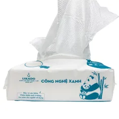 Khăn lau mặt dùng 1 lần spa Likado White Conc Cuộn 50 khăn/Gói rút 80 khăn/ Túi rút 240 tờ (20x20cm)