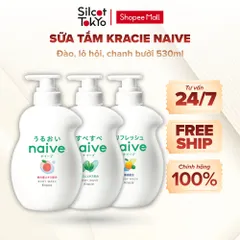 Sữa tắm Kracie Naive 530ml đào, lô hội, chanh bưởi White Conc Nhật Bản
