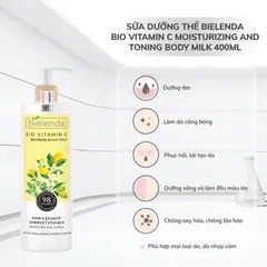Sữa dưỡng thể trắng da Bielenda Bio Vitamin C bảo vệ da toàn diện White Conc Chai 250ml/400ml