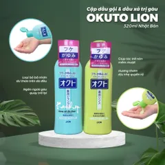 Set Gội Xả Lion Ngăn Gàu Okuto White Conc Nhật Bản Chai 320ml