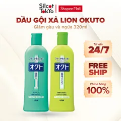 Set Gội Xả Lion Ngăn Gàu Okuto White Conc Nhật Bản Chai 320ml