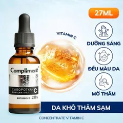 Serum Dưỡng Da Compliment Vitamin C 20% Cấp Ẩm Và Phục Hồi Da, Dưỡng Da Trắng Sáng, Mờ Thâm 27ml