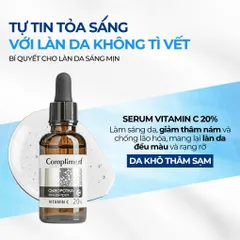 Serum Dưỡng Da Compliment Vitamin C 20% Cấp Ẩm Và Phục Hồi Da, Dưỡng Da Trắng Sáng, Mờ Thâm 27ml