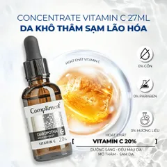 Serum Dưỡng Da Compliment Vitamin C 20% Cấp Ẩm Và Phục Hồi Da, Dưỡng Da Trắng Sáng, Mờ Thâm 27ml