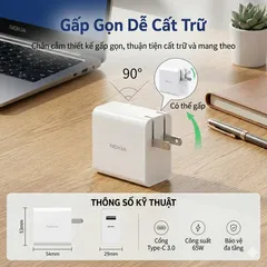 Củ sạc nhanh 65W Nokia P6309 , hai cổng sạc USB-C + USB-A, có PPS (P130509)