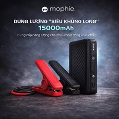 Pin dự phòng 15000mAh hãng Mophie AC55500, kích bình ắc quy oto, xe máy, cổng AC( hộp trắng) (P130211)