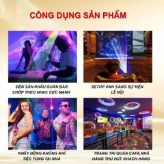 Đèn Sân Khấu Laser Vịt V8 CHILNEXX by THT Đèn Nháy Theo Nhạc Điều Khiển App và Remote cho quán bar.. (P129777)