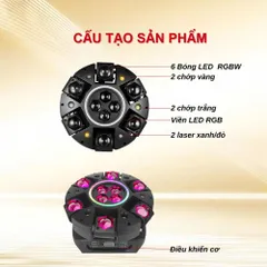 Đèn Sân Khấu Moving 6 Cánh Promax THT nâng cấp phiên bản mới nhất 2026 đèn xoay chớp theo nhạc .... (P129774)