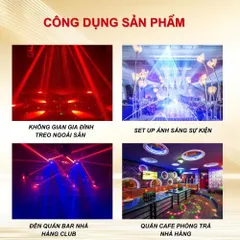 Đèn Sân Khấu Moving 6 Cánh Promax THT nâng cấp phiên bản mới nhất 2026 đèn xoay chớp theo nhạc .... (P129774)