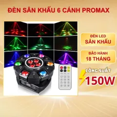 Đèn sân khấu moving 6 cánh PRO THT SHOP đèn LED nâng cấp bản tròn cảm biến âm thanh phù hợp quán ktv (P129773)