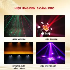 Đèn sân khấu moving 6 cánh PRO THT SHOP đèn LED nâng cấp bản tròn cảm biến âm thanh phù hợp quán ktv (P129773)
