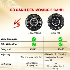 Đèn sân khấu moving 6 cánh PRO THT SHOP đèn LED nâng cấp bản tròn cảm biến âm thanh phù hợp quán ktv (P129773)