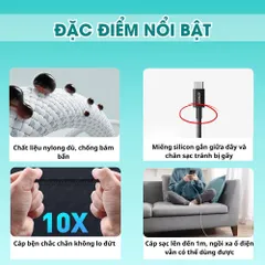 Cáp sạc Type c to typec c 60W dây sạc nhanh Anker cho iP 15 trở lên,androi chân TyC  [ko hôp] (P129762)