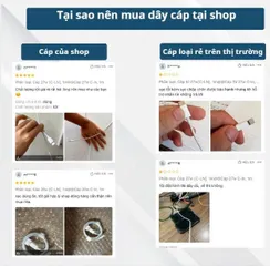 Cáp sạc nhanh C- L PD 20W cho máy 8-14prm cáp bọc dù chống đứt gãy bảo hành 6 tháng (P129760)