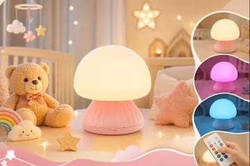 Đèn ngủ nấm VAVOFO - RGB đổi màu, cảm ứng + điều khiển, tích pin tiện lợi, đa chức năng - VỎ XẤU (P129419)