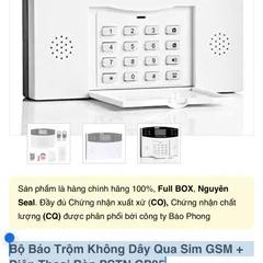 Bộ Báo Trộm Không Dây Qua Sim GSM + Điện Thoại Bàn PSTN GP05 (P129316)