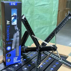 Gậy Selfie Tripod Gimbal AI C12 – Hợp Kim Nhôm Không Gỉ, Kéo Dài 68cm–180cm (P128451)