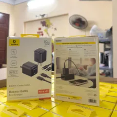 Combo 2 bộ sạc C-C Baseus GaN6 45w - 2 củ + cáp C–C 60W, nhanh - gọn - tiện lợi (P127626)