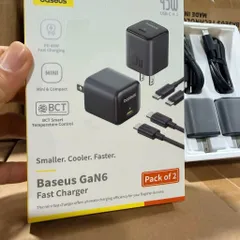 Combo 2 bộ sạc C-C Baseus GaN6 45w - 2 củ + cáp C–C 60W, nhanh - gọn - tiện lợi (P127626)