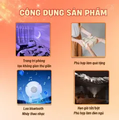 Đèn Thiên Hà V7 Pro THT DECOR Đèn Chiếu Vũ Trụ Kết Nối Bluetooth Nhạc Trắng Đèn V7 (P127619)