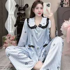 (40-60kg) Pijama tay lỡ cổ ren tiểu thư