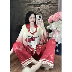 (45-62kg) Pijama cổ truyền thống phối ren