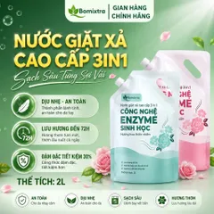 COMBO2 Túi Nước Giặt Xả 3In1 Bomixtra, Nước Giặt Cao Cấp Công Nghệ Enzyme Giặt Sạch Xả Mềm Lưu Hương (P126944)