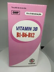 Viên uống Vitamin 3B B1-B6-B12 Thái Bình (Hộp 100 viên) Hỗ trợ bổ sung các vitamin nhóm B cần thiết cho cơ thể.