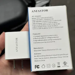Củ sạc nhanh ANFASTOR USB-A + USB-C 20W PD – Sạc ổn định, thiết kế nhỏ gọn (P125601)
