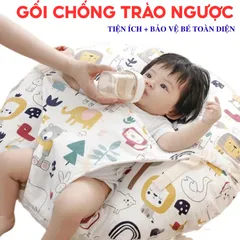 Gối Chống Trào Ngược Cho Bé 2 Mặt Thoáng Khí, Nâng Đỡ Đầu, Vải Cotton Mềm, Đa Năng, Dùng 4 Mùa (P125289)