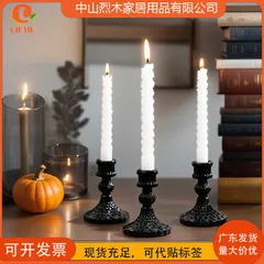 Đế Nến Trung Cổ Màu Đen Sáng Tạo Chân Nến Thủy Tinh Chân Cao Trang Trí Bàn Ăn Giá Đỡ Nến Làm Đạo Cụ Trang Trí Phòng Chụp
