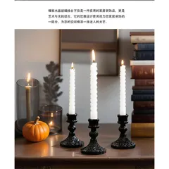 Đế Nến Trung Cổ Màu Đen Sáng Tạo Chân Nến Thủy Tinh Chân Cao Trang Trí Bàn Ăn Giá Đỡ Nến Làm Đạo Cụ Trang Trí Phòng Chụp