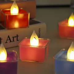 Nến Tealight Vuông Mẫu Mới Nến Điện Tử Trang Trí Lễ Tiệc Nến Led Trang Trí Phòng Ngủ Nến Trang Trí Sinh Nhật Để Bàn