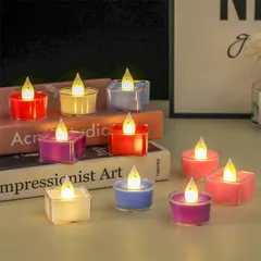 Nến Tealight Vuông Mẫu Mới Nến Điện Tử Trang Trí Lễ Tiệc Nến Led Trang Trí Phòng Ngủ Nến Trang Trí Sinh Nhật Để Bàn