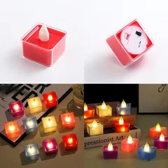 Nến Tealight Vuông Mẫu Mới Nến Điện Tử Trang Trí Lễ Tiệc Nến Led Trang Trí Phòng Ngủ Nến Trang Trí Sinh Nhật Để Bàn
