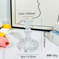 Chân Nến Thủy Tinh Phong Cách Châu Âu Trong Suốt Đế Nến Trang Trí Tiệc Cưới Giá Đỡ Nến Trang Trí Phòng Chụp Ảnh
