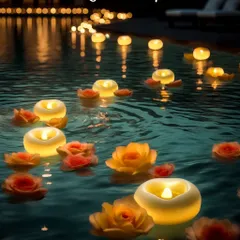 Đèn Nến Nổi Mặt Nước Cảm Ứng Không Ngọn Lửa Đèn Nến Điện Tử Thả Nước Trang Trí Lễ Tiệc Đám Cưới Sinh Nhật Đèn Cầu Nguyện