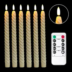 Nến Điện Tử Ngọn Lửa Nhấp Nháy Điều Khiển Từ Xa Đèn Nến Led Trang Trí Phòng Ngủ Nến Điện Tử Xoắn Ốc Dài Trang Trí Tiệc
